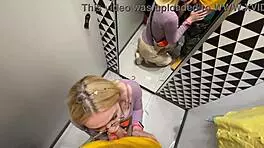 Getting Blowjob In Changing Booth With Friend