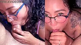 BEAUTIFUL MEXICAN SLUT SUCKS TWO COCKS HUGE AND SMALL WITH PASSION