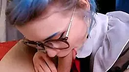 Anal Lesson And Creampie For Neon Haired Doll