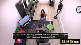 She offered her perky titties for a car loan and got more than just money!