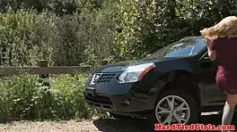 Blonde Sub Bound and Pussy Fucked