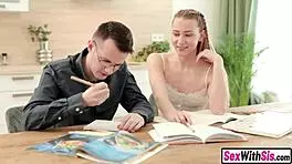 Naughty Russian Teen Seduces Nerdy Guy and Fucks Him