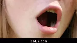 Hot teen fucked by old man gets cum on face 😈