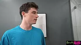 Nikki Nicole gives shy stepbro a steamy shower bj with sloppy deepthroat