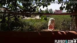 Petite Canadian Blonde MILF Katie Jean Strips Outdoors in Softcore Scene