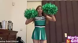 horny cheerleader fingers herself to orgasm