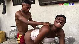 Threesome group fucked with my ebony chubby girlfriend