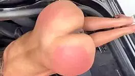 Hard car sex destroys petite slut's pussy with huge cock 😈