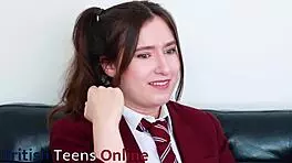 Two hot posh lesbians intensely fuck and dominate with strap-on dildo