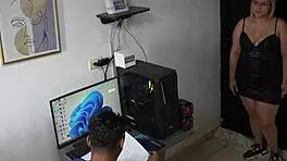 hard sex in office with latina babe