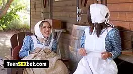 Three Amish women get fucked trying group sex for the first time ever!