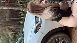 Aline Novak's delicious blowjob in woods