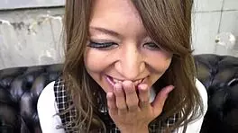 skinny japanese teen chats during standing creampie fuck at uncensored jav casting