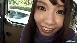 In The Car Backseat, This Babe Sucks Hard Fat Cock With Passion