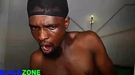 curvy ebony babe fingered in kitchen by lover close-up