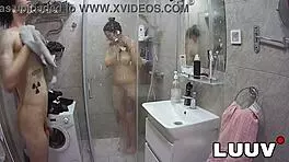 Luuv Alice and Lucien boldly share their amateur shower time