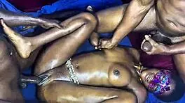 Tag Team Double Dick In All Holes Pussy And Mouth Filled With Big Black Long Socks