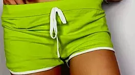 fit stepsister lets me jerk off and cum on her hairy pussy and panties