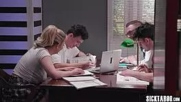 Heather Honey's big ass gets banged by a group of perverted classmates in rough gangbang.