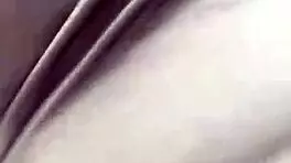 Stepmother with big boobs walks outside