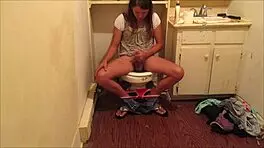 Shooting off a load of hot cum in my friend's bathroom, oh shit