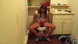 Shooting off a load of hot cum in my friend's bathroom, oh shit