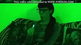 Beth kinky sexy goth domina smoking in green light