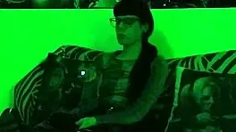 Beth kinky sexy goth domina smoking in green light