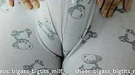 Camel toe pajama with huge tits and wet pussy 😍