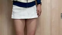 妄装 テニス部女子のスコート、ブルマとアナルいじり