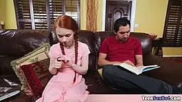 Very skinny redhead teen 18+ rough fucked lets see how this minature pussy can handle the stress