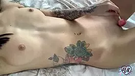 Cute Teen Girl Sensually Plays With Her Wet Pussy Solo