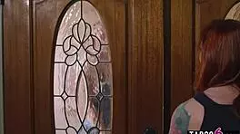 Lesbian couple discovers naughty teen nanny River Lynn for their home.