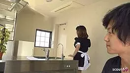 Japanese Teen Maid In Costume Gets Hard Uncensored Jav Creampie Fuck By Boss