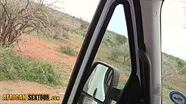 Safari with black african teen 18+ got her horny for a big white cock