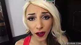 'want to see me fuck this machine?' the suspended redhead asks