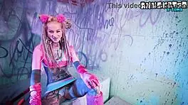 Tattoo girl solo double penetration with toys - anal masturbation - atm goth punk dp