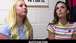 Dixie Lynn and Dani Blu caught in office threesome with security officer Justin Magnum