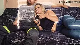 Girlfriend Teases With Head Rub Then Gets Mouth Fucked Hard And Swallows Cum