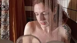 Peeping in on scarlett mae taking a shower with spy cam