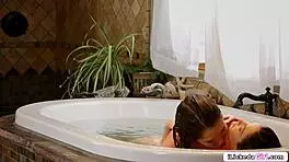 A lesbian teen 18+ babe scissoring with bffs