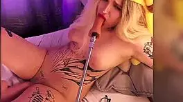 Passionate Sex Of A Blonde Cosplayer With Two Dildo