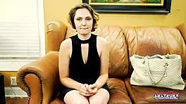 Brunette coed Nikki P gives a deep rimjob and BJ to a juicy cock to ride