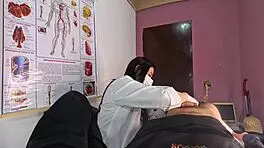 Oh wow, unexpected hard-on pops up in front of the hot nurse 😏