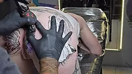 I'm starting the day with a change to my anal tattoo, and then some intense anal action.