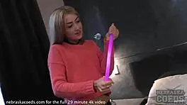 i luv glowstick gapping and panty stuffin my pussy as petite spinner jesse empera in extreme masturbatin