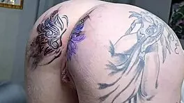 I'm starting the day with a change to my anal tattoo, and then some intense anal action.