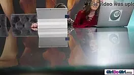 girldogirl com - gfs rubbing each other during work call