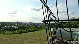 SKINNY German Latina Teen Christy Ley Gives RISKY OUTDOOR FUCK with Stranger!