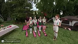 Teen scouts fuck hard in camping orgy